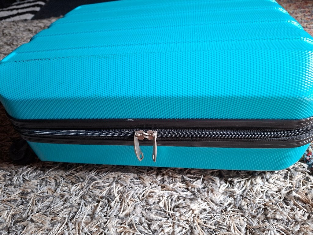 Turquoise Uitschuifbare handgreep Diep 20 cm Handbagage, 50 tot 60 cm, Hard kunststof, Nieuw, Ophalen of Verzenden