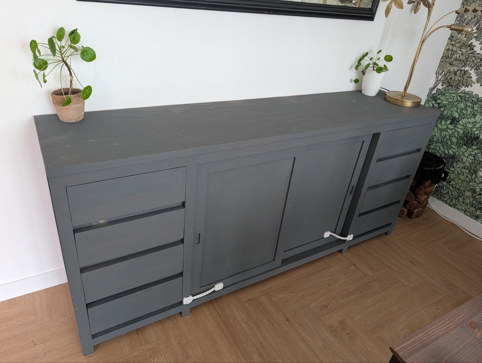 Teakhouten meubelset: buffetkast, tv-meubel, dressoir, Huis en Inrichting, Ophalen, Gebruikt, Met deur(en), Landelijk, Klassiek, Modern (na opschuren)