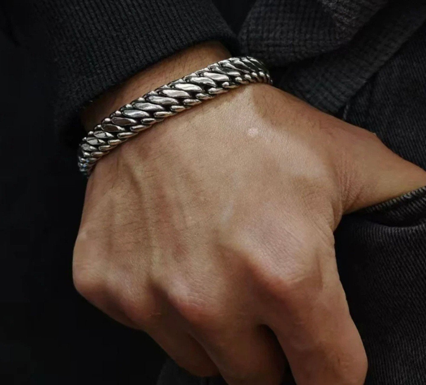 925 Sterling Zilveren Armband - 10mm Breed, 22cm Lang, Ophalen of Verzenden, Nieuw, Zilver, Zilver