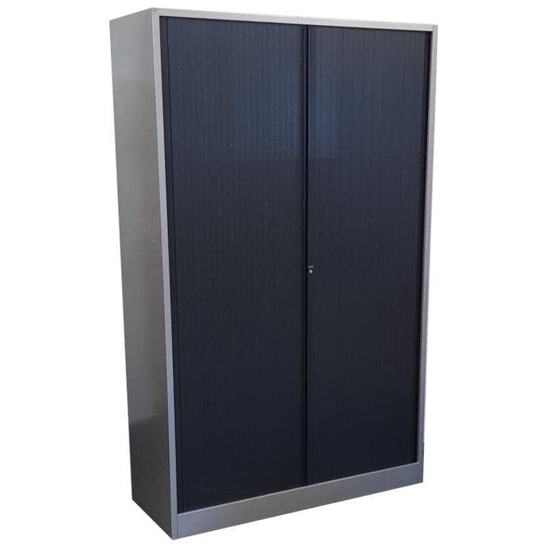 Ahrend Roldeurkast Zilvergrijs Zwart 195 x 120 x 45 B-Keus, Huis en Inrichting, Kasten | Roldeurkasten en Archiefkasten, Gebruikt
