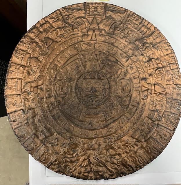 Azteekse kalender wanddecoratie – ronde reliëf schijf, Ophalen