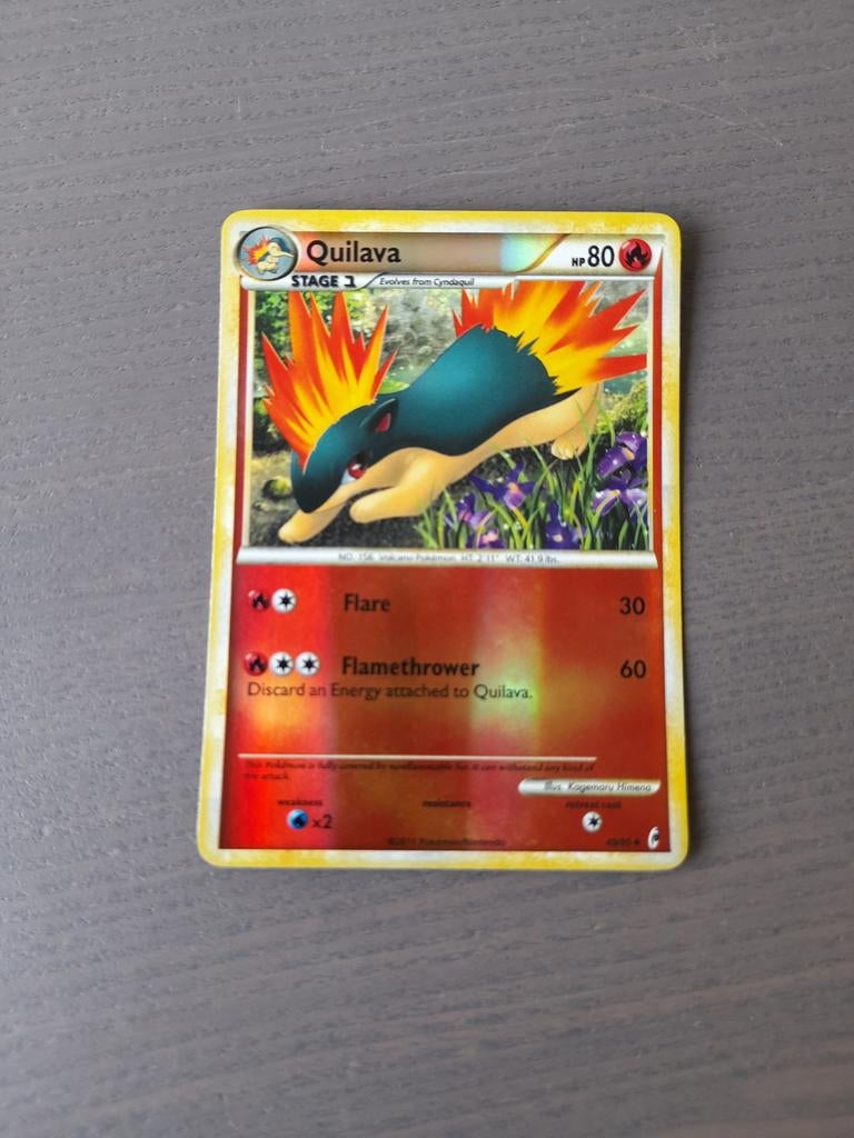 Call of legends 49/95 quilava reverse, Ophalen of Verzenden, Gebruikt, Losse kaart, Foil