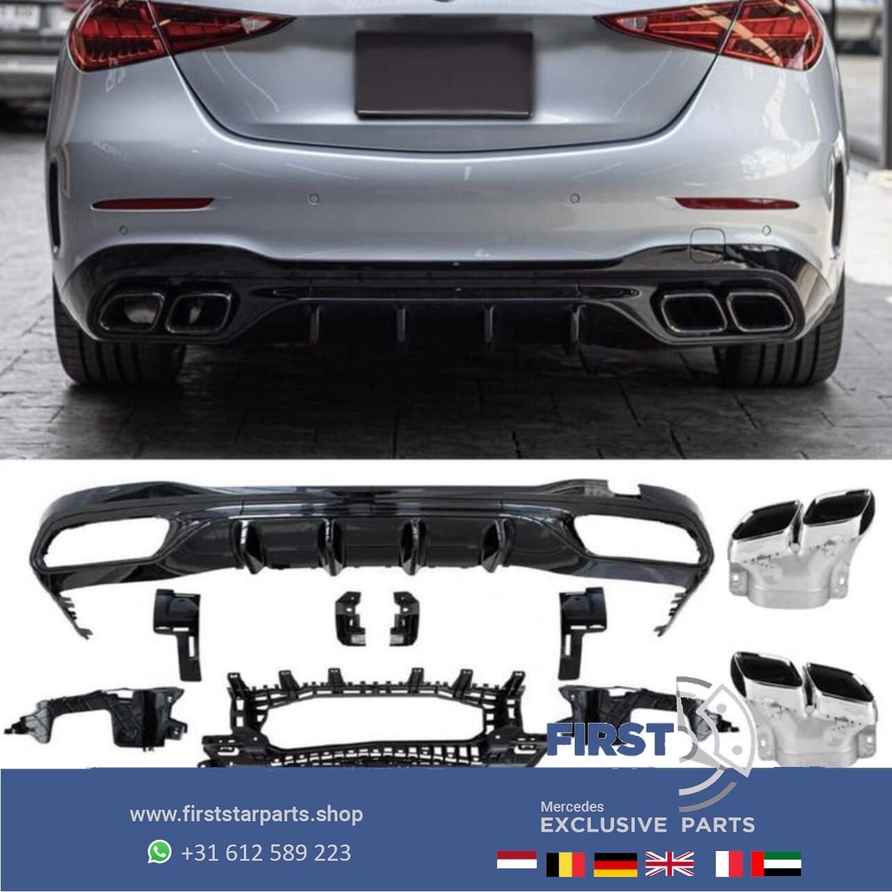 W206 S206 C63s AMG DIFFUSER + UITLAAT SIERSTUKKEN C63 voor M, Gebruikt, -, Ophalen of Verzenden, -