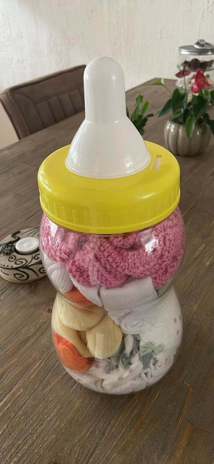 Laatste fles kraamcadeau meisje tevens spaarpot, Ophalen of Verzenden, Nieuw