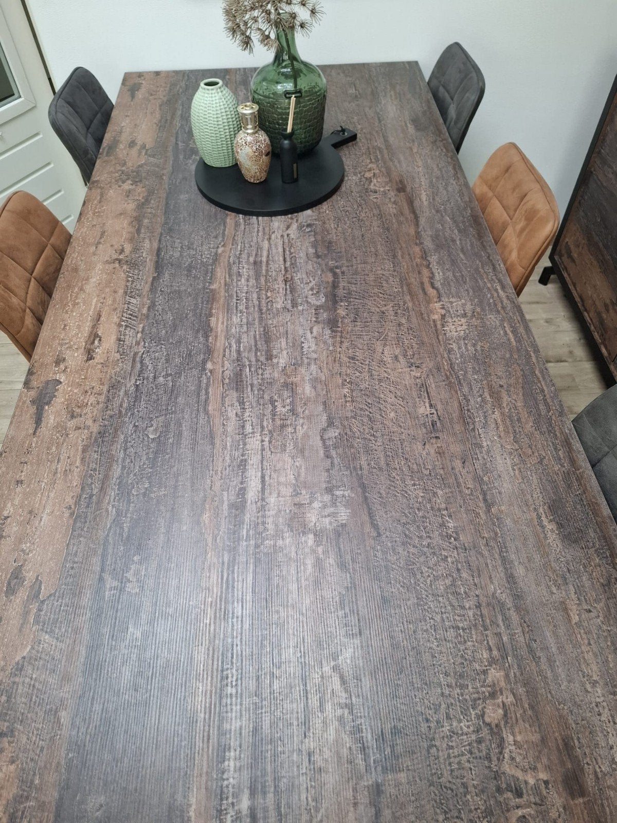 Robuuste eettafel met industriële look, Gebruikt, 200 cm of meer, Industrieel, Modern, 50 tot 100 cm