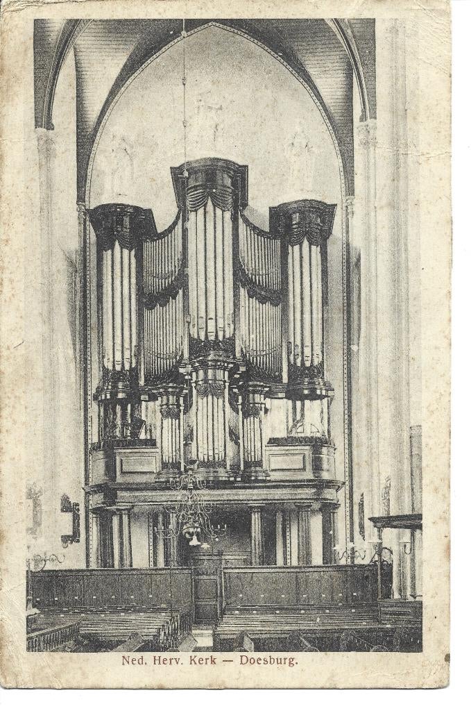 Doesburg interieur Grote Kerk orgel, Ophalen of Verzenden, Voor 1920, Gelopen, Gelderland