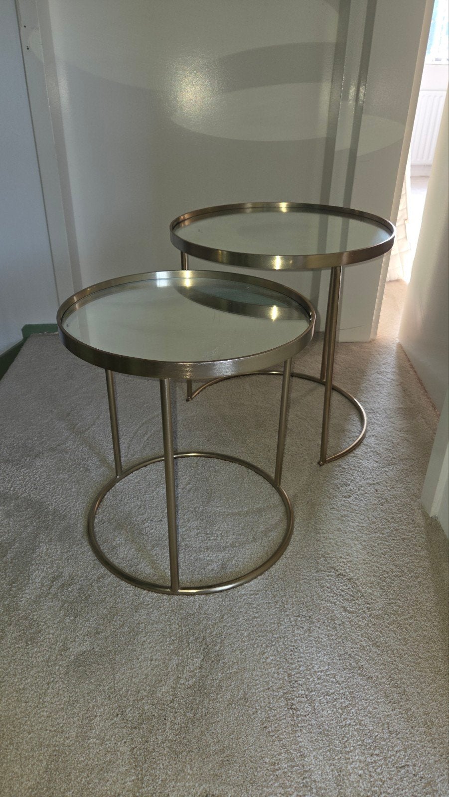 goudkleurige bijzettafels Zara Home, Minder dan 55 cm, Metaal of Aluminium, Zo goed als nieuw, Rechthoekig