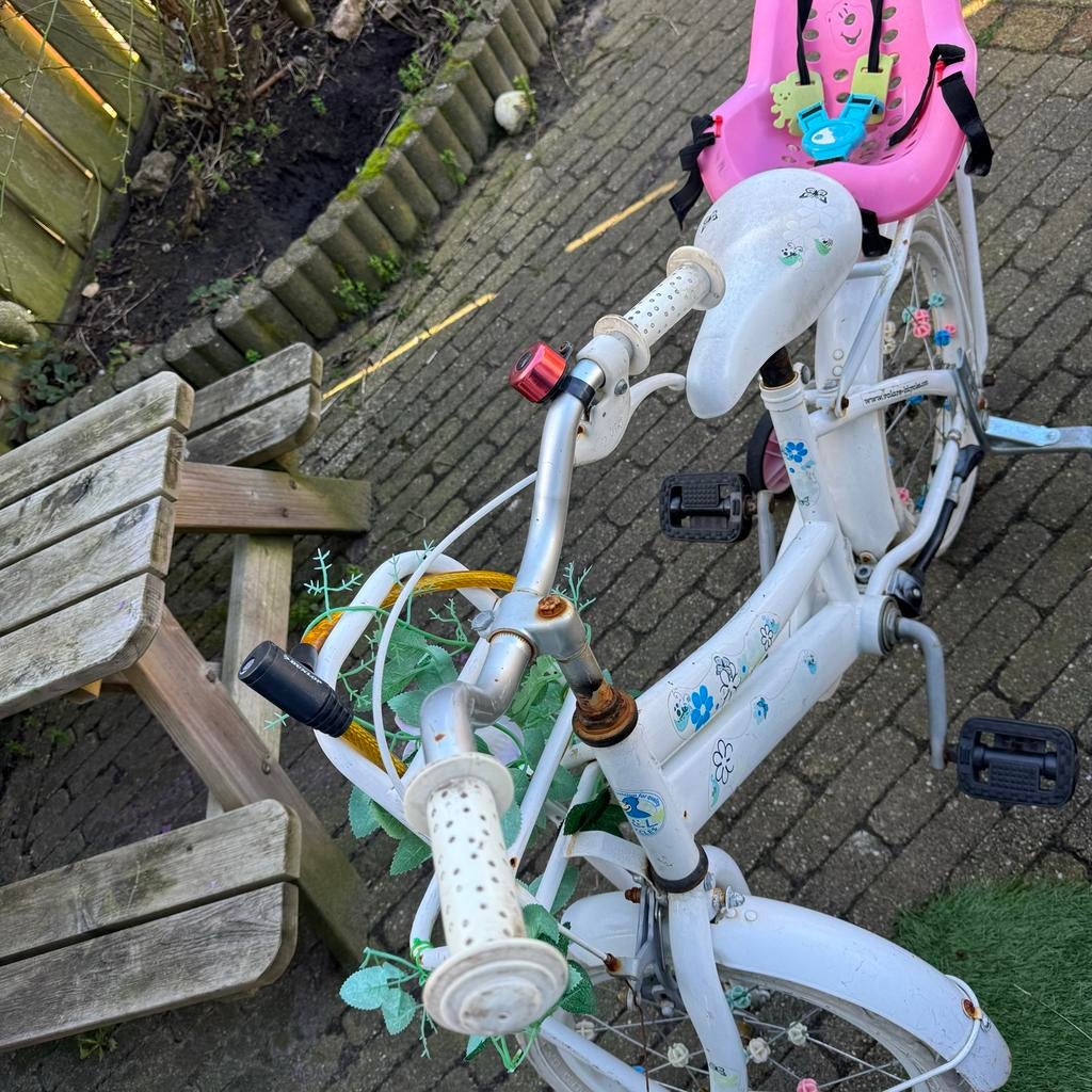 Leuke kinderfiets om te leren fietsen, Fietsen en Brommers, Fietsen | Meisjes, Ophalen, Gebruikt, 16 inch, Handrem