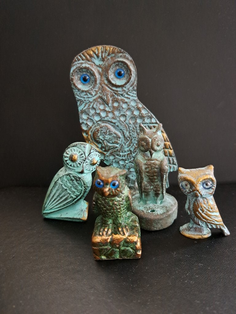 Set van 5 Uilen Beeldjes - Decoratieve Uilen Verzameling, Ophalen of Verzenden, Gebruikt, Dier