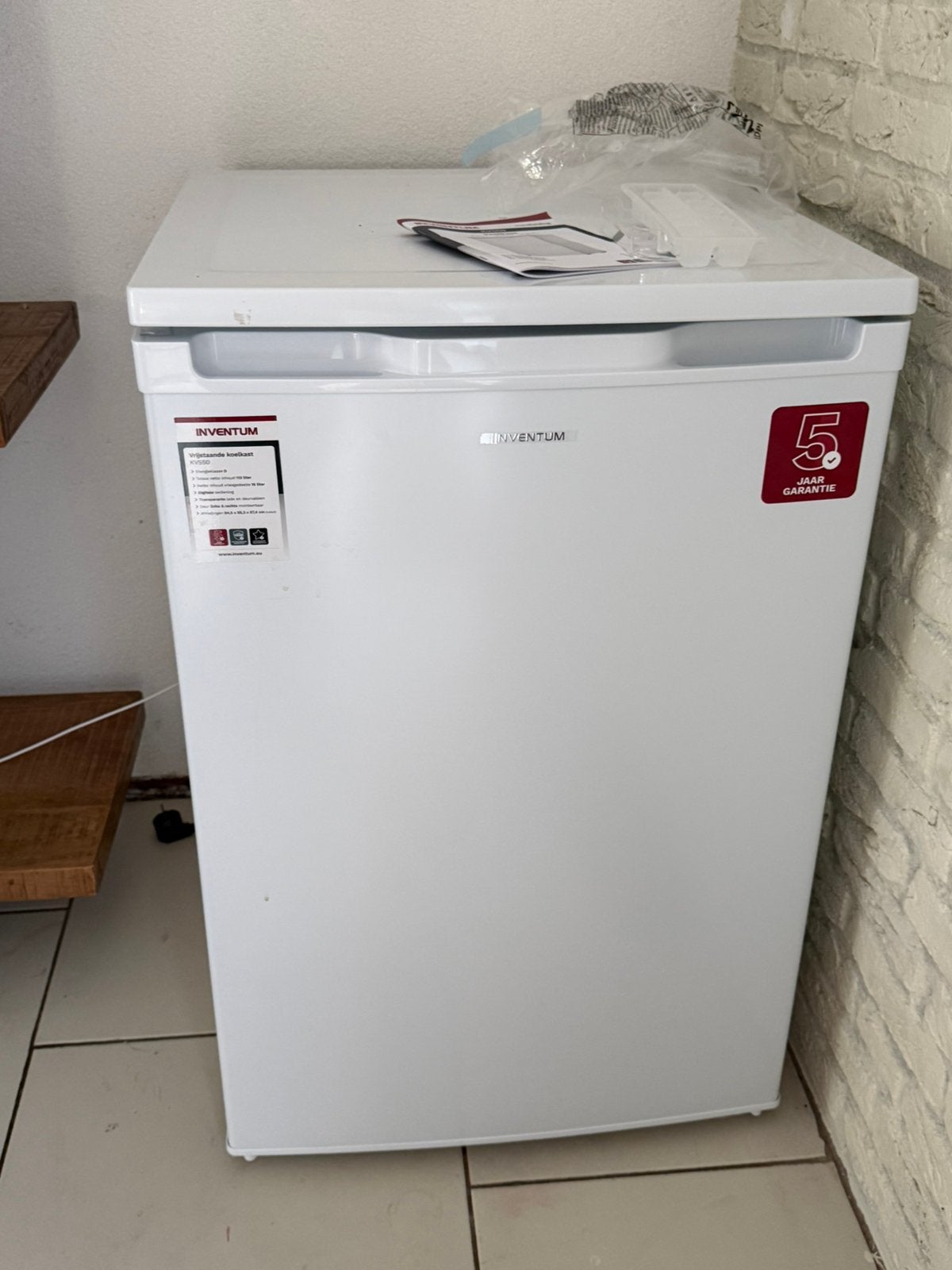 Inventum koelkast met vriesvak - (1 maand oud), 75 tot 100 liter, Zo goed als nieuw, 45 tot 60 cm, Met vriesvak