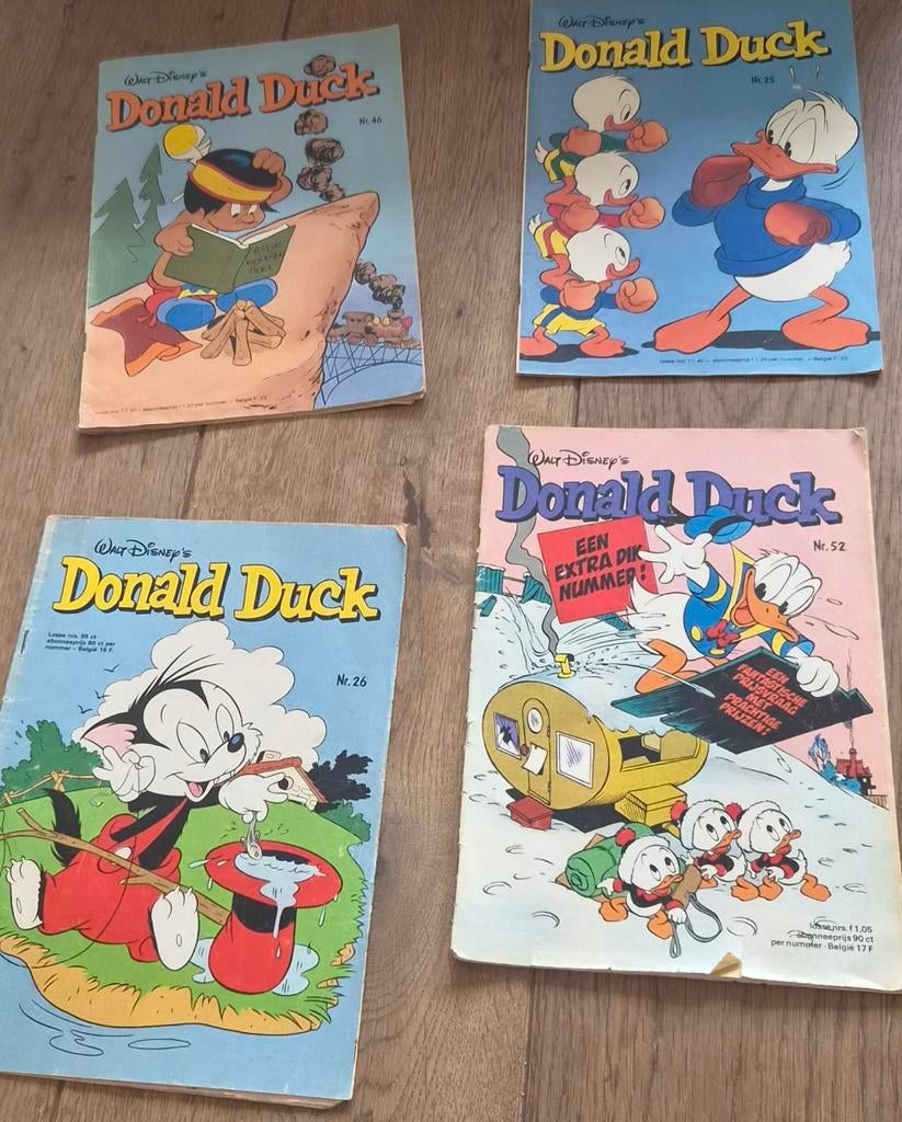 4 oude Donald Duck tijdschriften, Gelezen, Ophalen of Verzenden, Donald Duck, Meerdere stripboeken