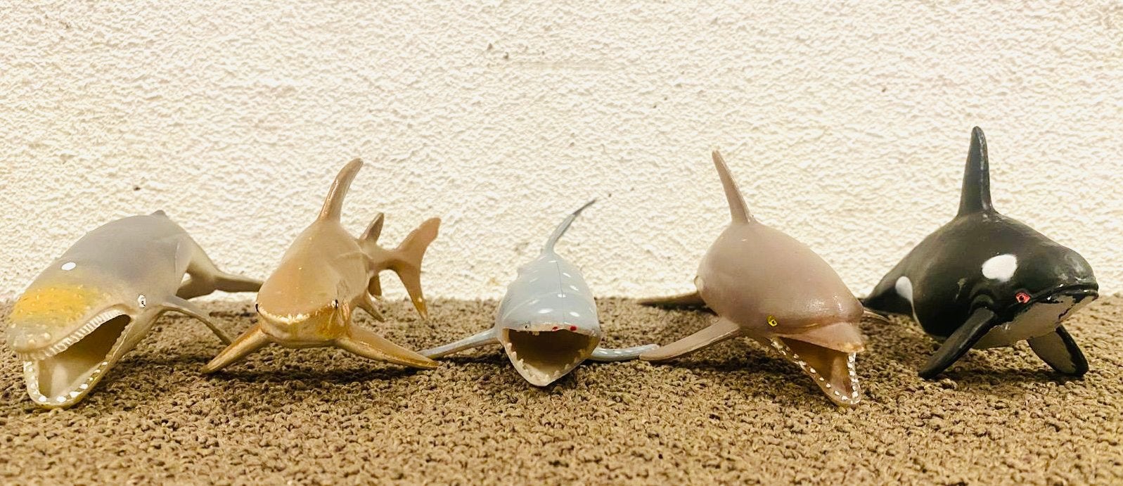 Plastic speelgoedfiguurtjes haaien, Ophalen, Gebruikt, Overige soorten, Beeldje of Figuurtje