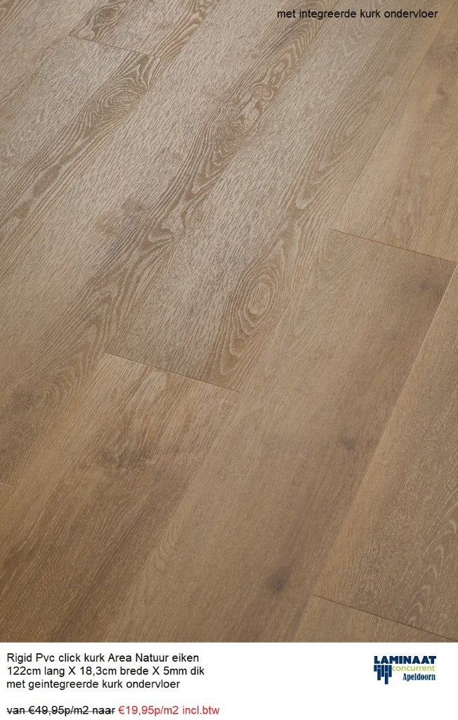 Horeca gebruik Pvc click met integreerde kurk ondervloer, Grijs, Nieuw, Ophalen of Verzenden, Laminaat