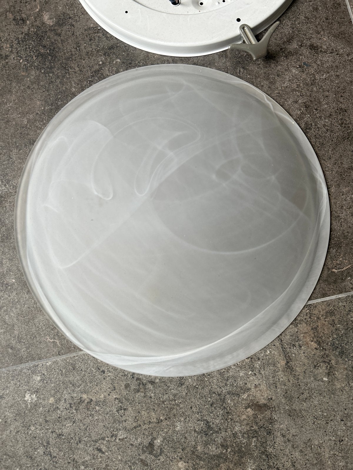 Plafondlamp wit glas - 40 cm diameter, Ophalen, Gebruikt, Glas, Wit
