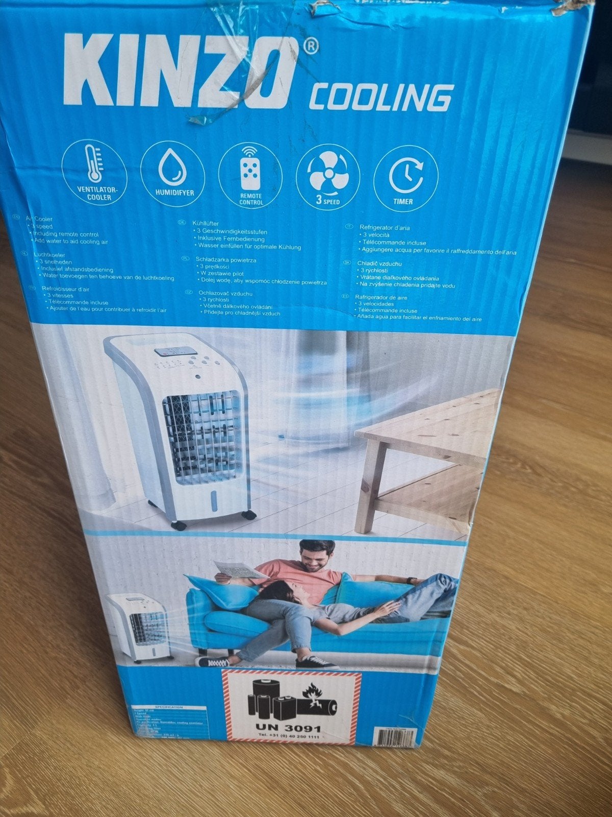 Kinzo Cooling Mobiele Airco met Afstandsbediening en Timer, Timer, Minder dan 60 m³, Nieuw, 3 snelheden of meer
