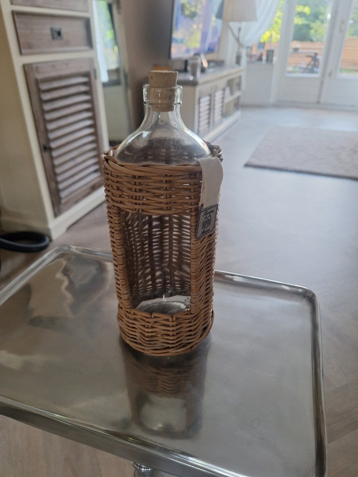 Riviera Maison fles met rieten omhulsel, Ophalen of Verzenden