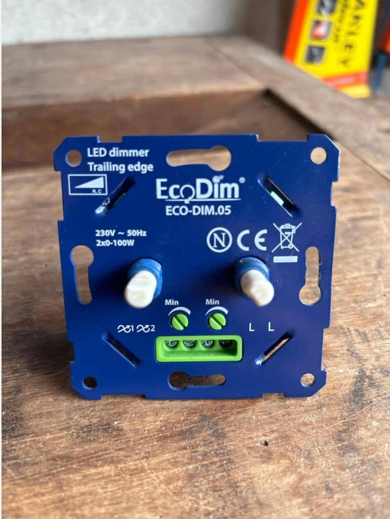 EcoDim ECO-DIM.05 LED dimmer faseafsnijding 2x0-100W, Ophalen of Verzenden, Zo goed als nieuw, Overige typen