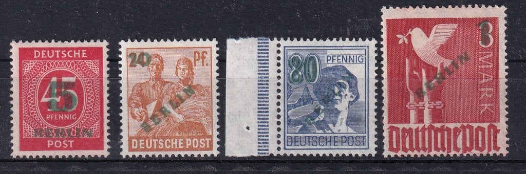 A223A) 1949 Berlijn Mi 64/7 €260 MNH opdruk geen garantie, Ophalen of Verzenden, Overige periodes, Postfris