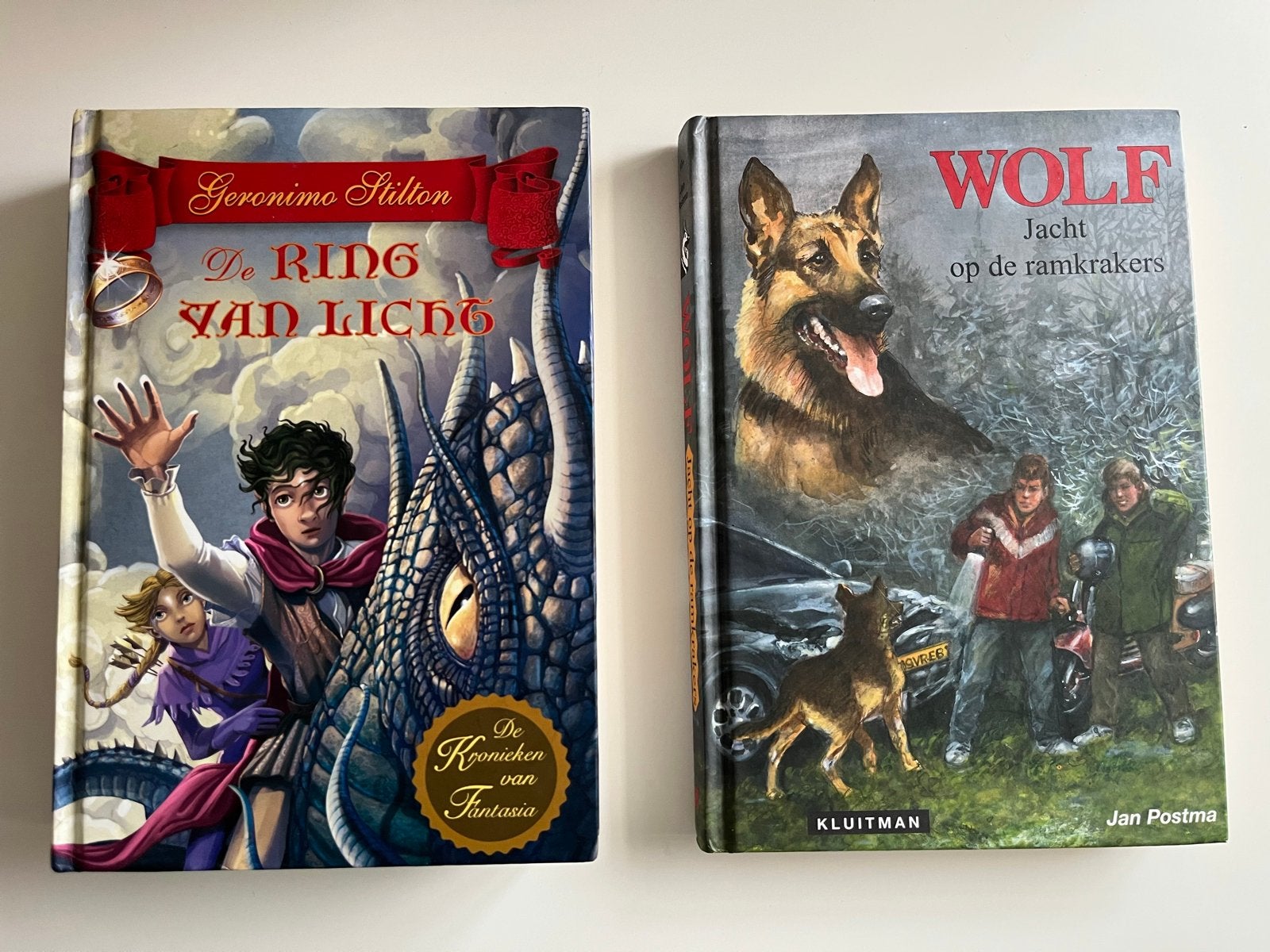 Geronimo Stilton & Wolf: De Ring van Licht & Jacht op de ram, Ophalen of Verzenden, Gelezen, Fictie
