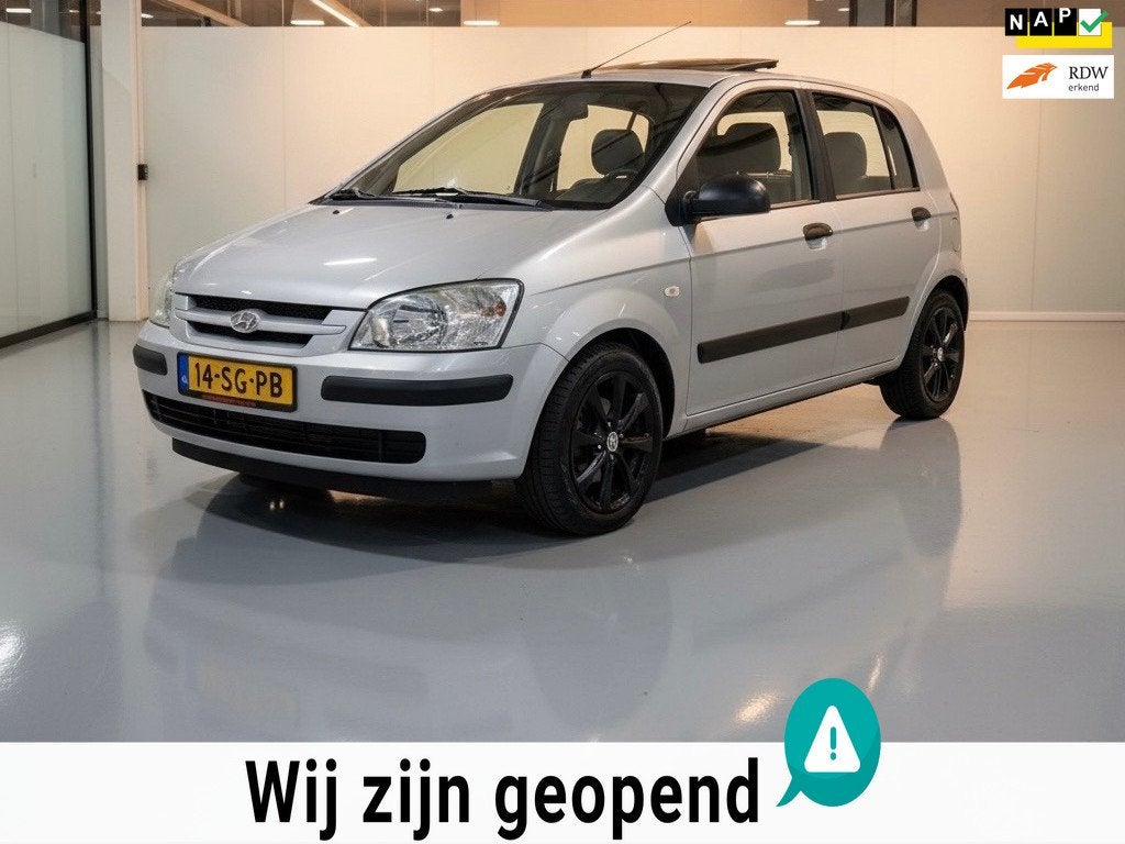 Hyundai Getz 1.1i Active Sky-stoere velgen-1 jaar apk-elek r, Voorwielaandrijving, 31 €/maand, 4 cilinders, Origineel Nederlands