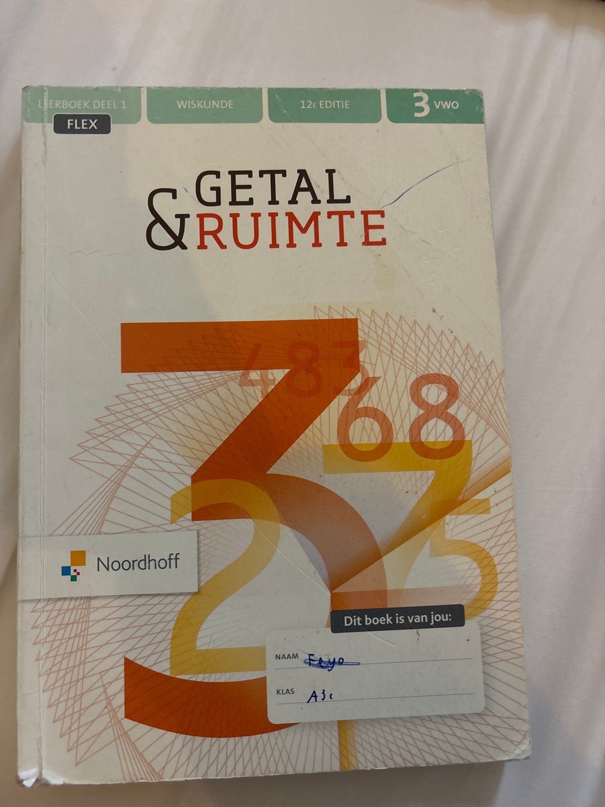 Getal & Ruimte Wiskunde 3 vwo 12e editie deel 1, Boeken, Ophalen of Verzenden, Beta, Gelezen, Overige niveaus