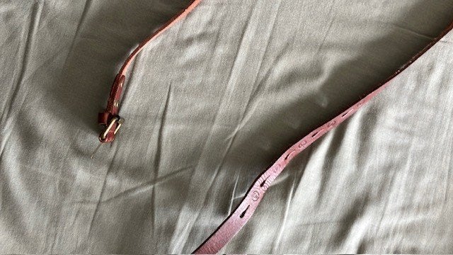 Bruine leren herenriem, Kleding | Heren, Riemen en Ceinturen, Zo goed als nieuw, Riem of Ceintuur, Onbekend, Bruin