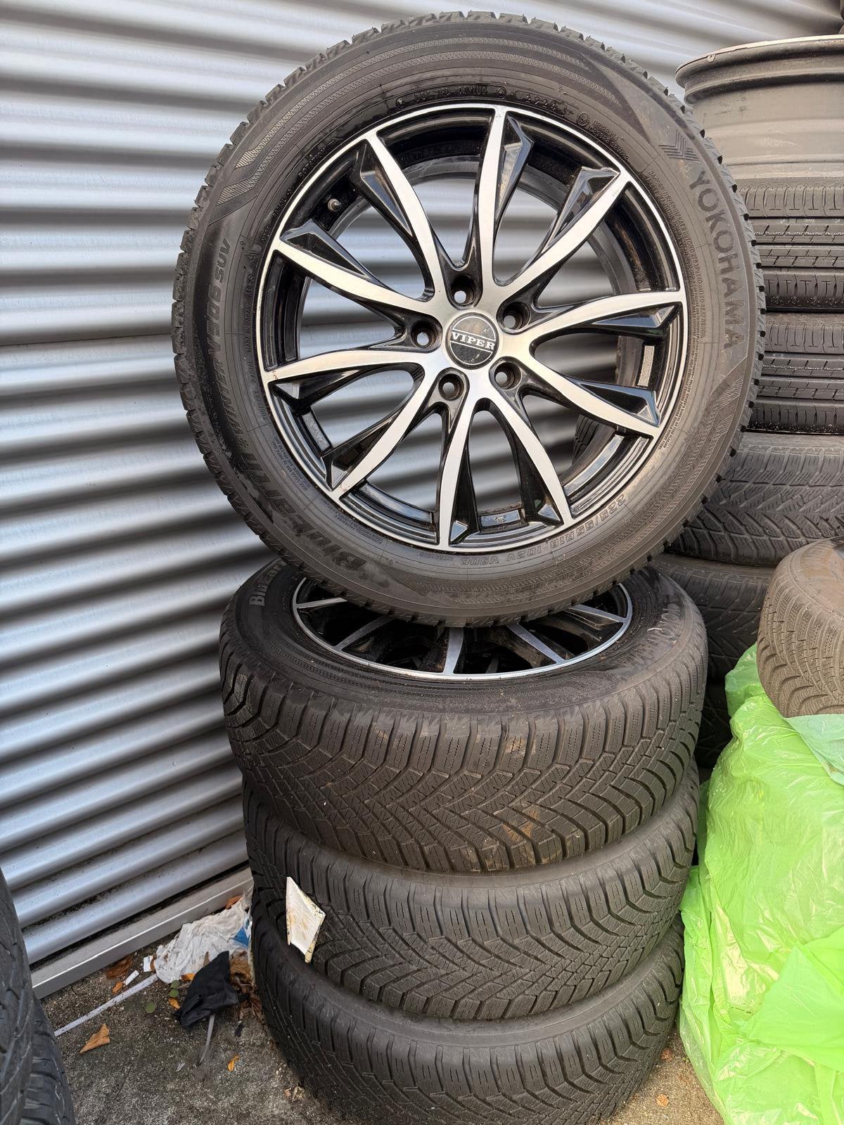 Winterbanden winterset Mazda CX-5 LMV TPMS 6.5mm, Auto-onderdelen, 18 inch, Gebruikt, Banden en Velgen, Personenwagen