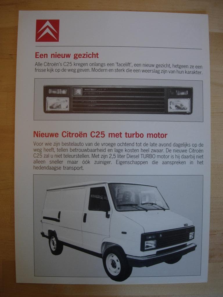 Citroen C25 Brochure 1987, Ophalen of Verzenden, Zo goed als nieuw, Citroen, Citroën