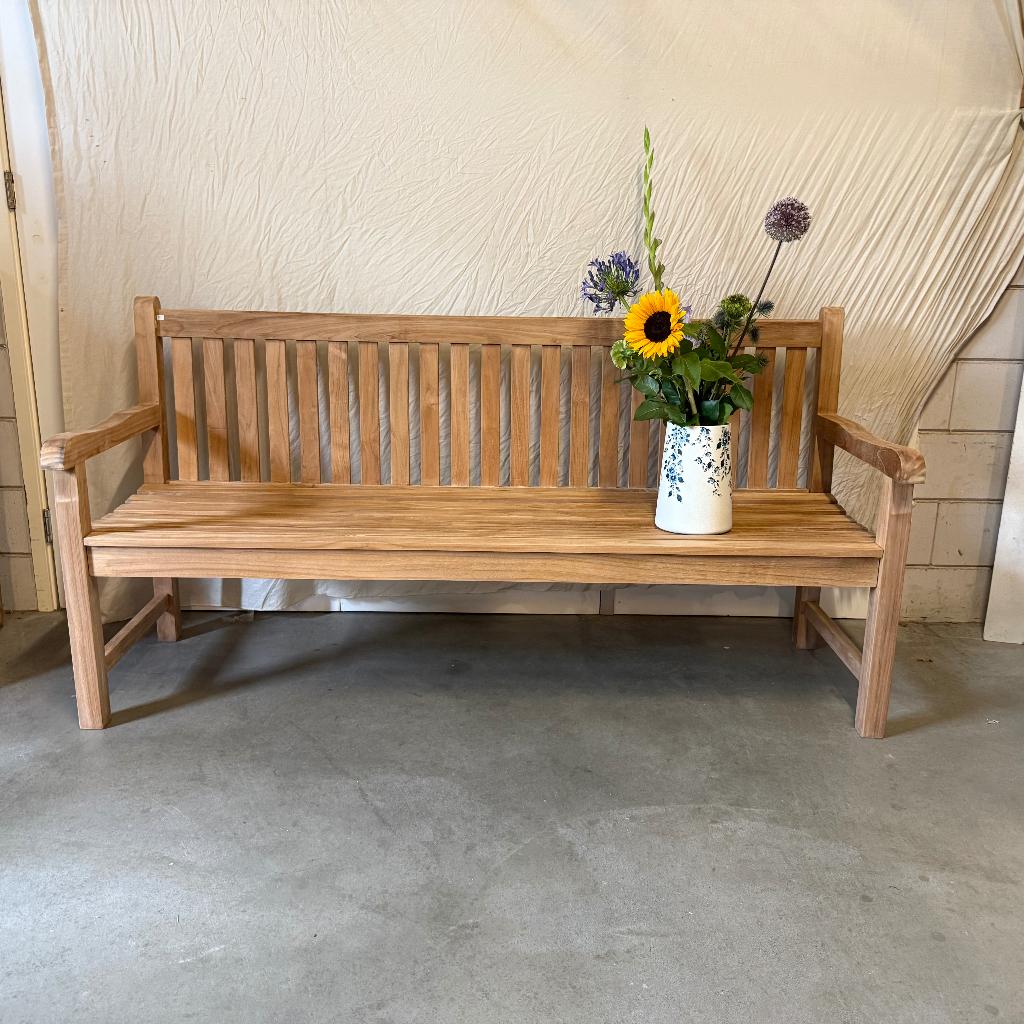 Tuinbank - 180 cm breed - massief teakhout - bij TTM Wonen, TTM Wonen, Meubels – (Perzische) Tapijten en Woonaccessoires, Taag 63, 2491 CS, Den Haag (Forepark)