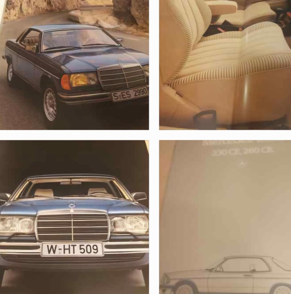 1982 dikke Mercedes 230CE 280CE COUPÉS w123 folder als nieuw, Ophalen of Verzenden, Zo goed als nieuw, Mercedes