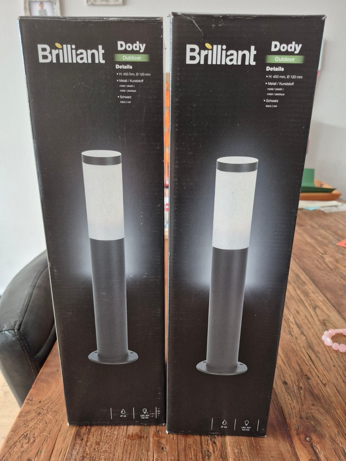 2x Brilliant Dody Outdoor Staande Lamp Zwart IP44 Nieuw, Staande lamp, Nieuw, Ophalen of Verzenden, Led