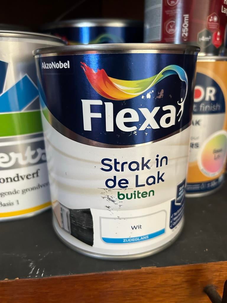 Nieuwe Flexa Strak in de Lak buiten - Wit Zijdeglans 0.75L, Ophalen of Verzenden, Nieuw