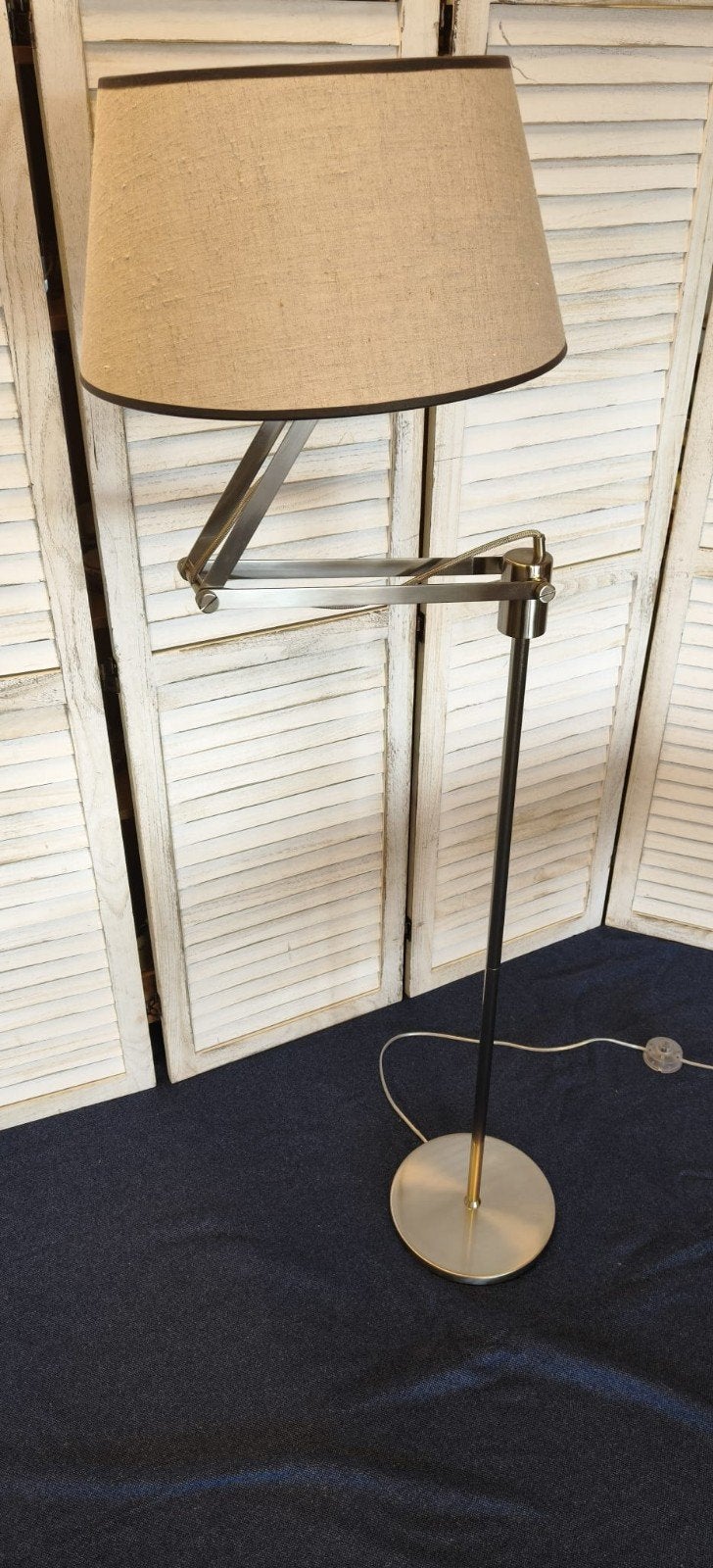 vloerlamp knikarmlamp leeslamp Vintage lamp en kap, Ophalen of Verzenden