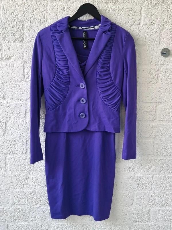 São Paulo jurk & blazer set paars maat XS/S, Kleding | Dames, Jurken, Paars, Nieuw, Ophalen of Verzenden, Maat 34 (XS) of kleiner
