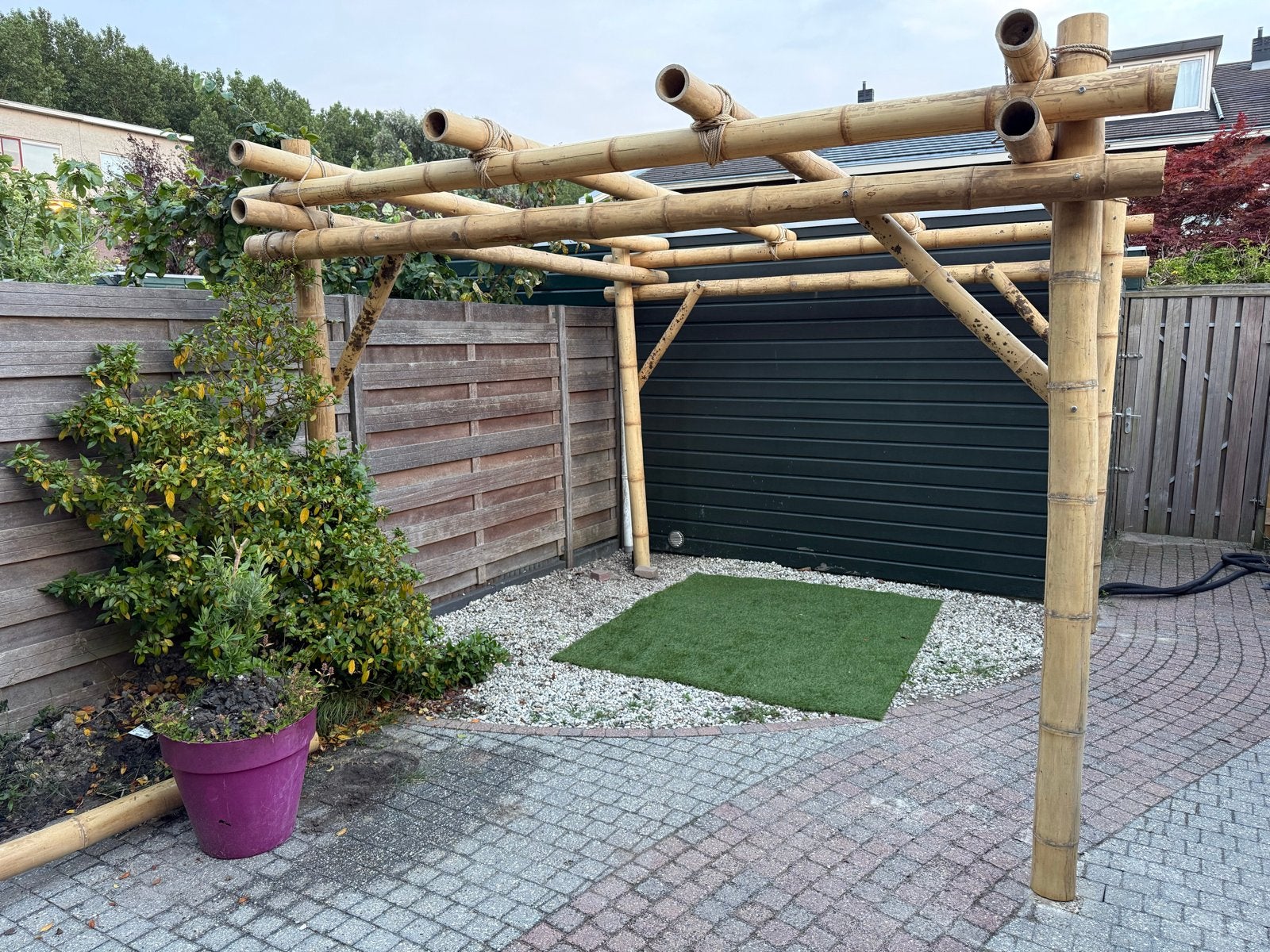Bamboe pergola voor gezelligheid en schaduw in de tuin, Ophalen, Zo goed als nieuw, Overige typen