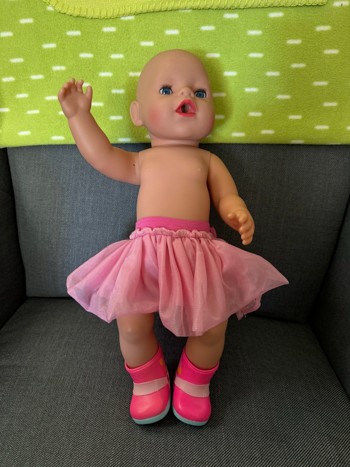 Baby Born pop met roze tutu en laarsjes, Ophalen of Verzenden, Zo goed als nieuw, Babypop