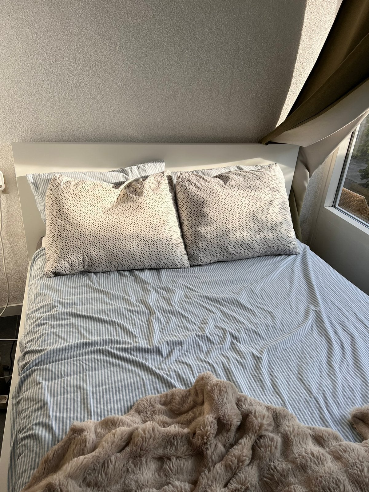 Bed, malm, Ophalen, Overige materialen, Wit, 140 cm