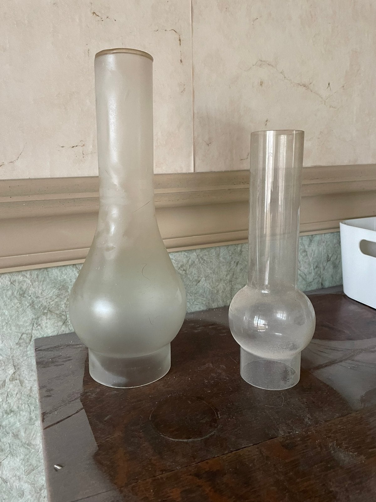 Glazen lampekapjes, Huis en Inrichting, Lampen | Lampenkappen, Ophalen, Gebruikt, Rond, Minder dan 25 cm