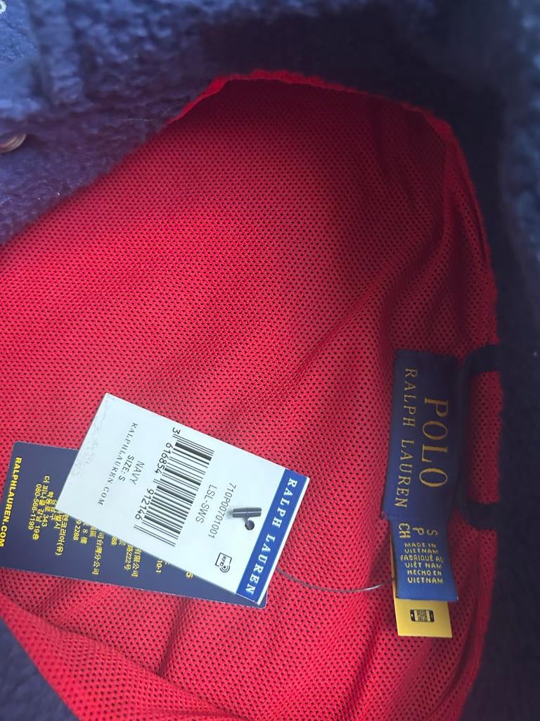 Polo Ralph Lauren Fleece Bomberjack Maat S, Ophalen, Zo goed als nieuw, Maat 46 (S) of kleiner, Blauw