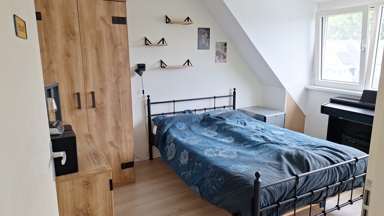 Twijfelaar bed 140x210 cm met matras, Ophalen, Gebruikt, 140 cm, Twijfelaar