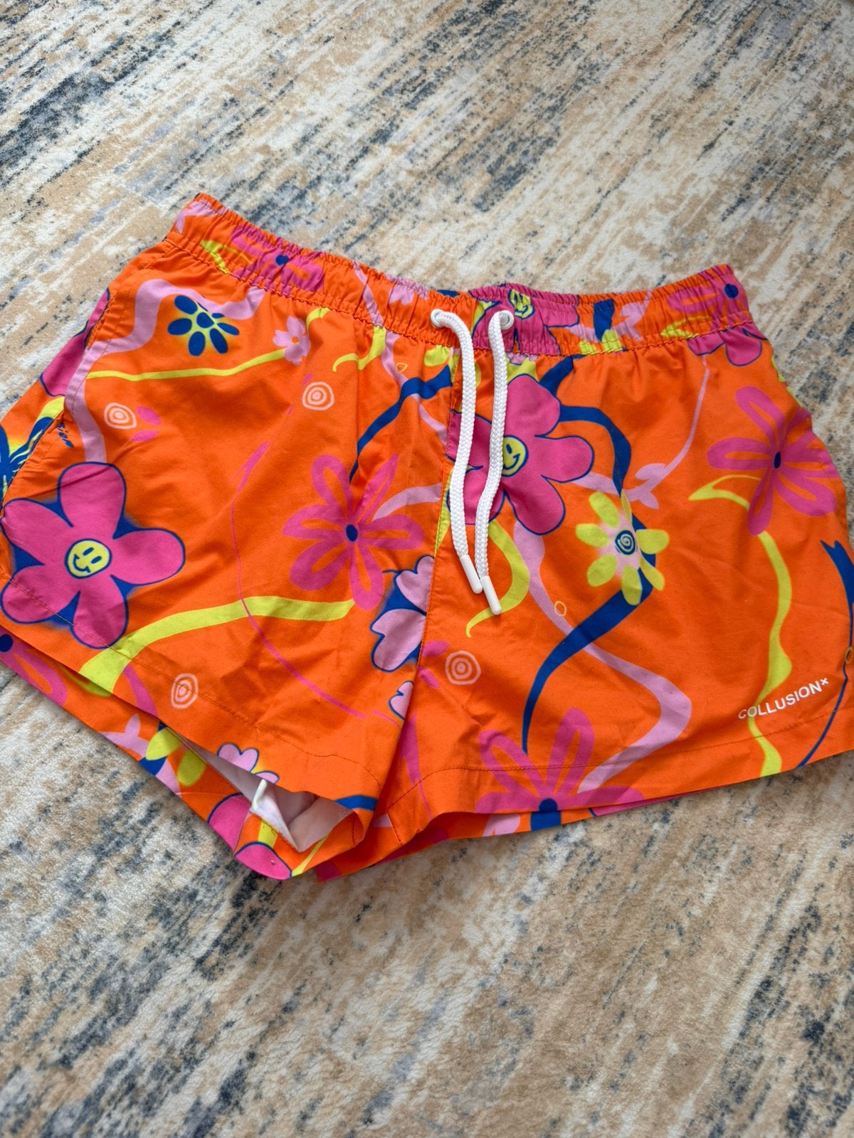 COLLUSION Orange Floral Swim Shorts S | Fun Summer Print, Kleding | Heren, Badmode en Zwemkleding, Ophalen of Verzenden, Maat 46 (S) of kleiner