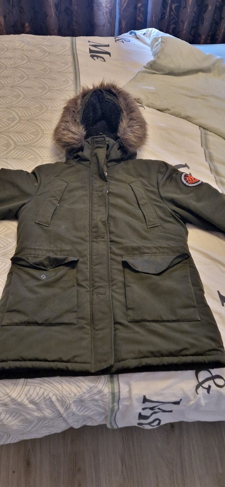 Superdry parka jas khaki maat 44, Superdry, Ophalen of Verzenden, Gedragen, Groen