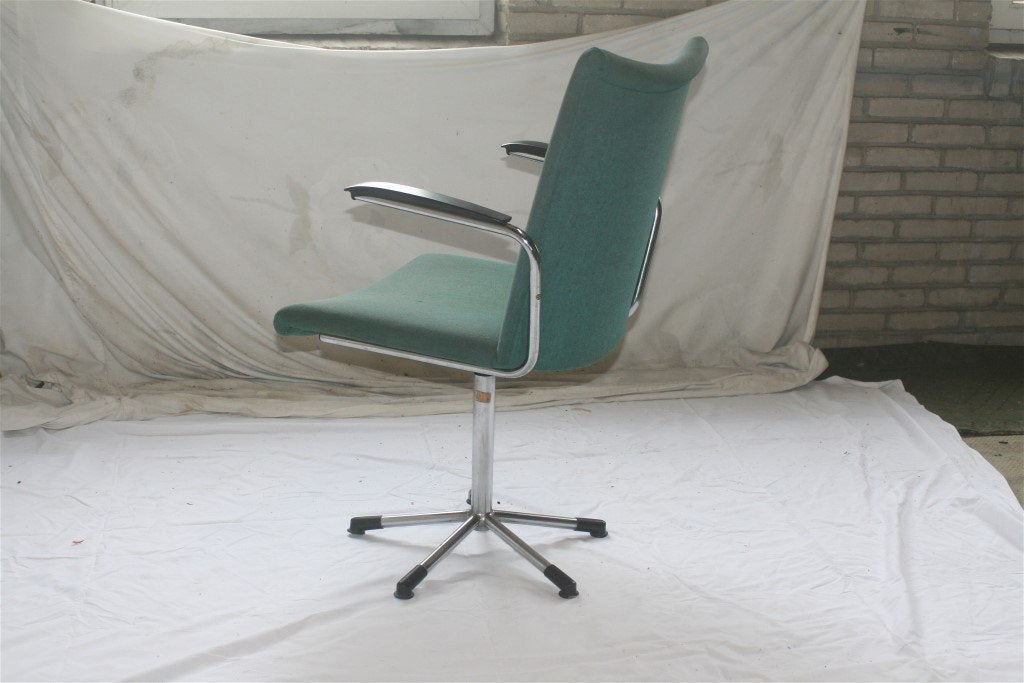 Vintage Chroom De Wit 3314 Jaren '60 Bureaustoel Groen, Ophalen, Gebruikt, Bestaat niet meer, Gebr. de Wit Schiedam