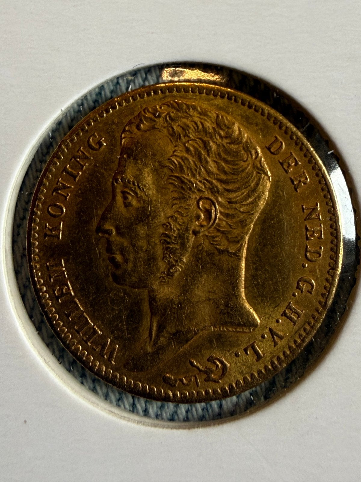 10 gulden goud Willem I 1824B, Postzegels en Munten, Koning Willem III, Losse munt, 10 gulden, Goud