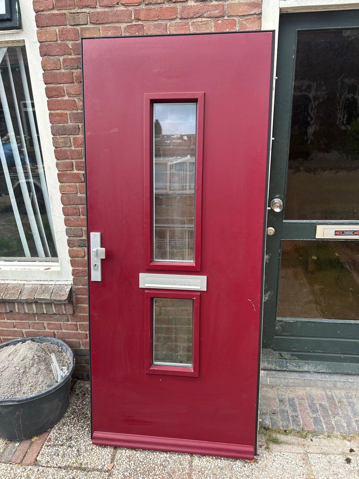 Buitendeur met dubbelglas en 3-puntssluiting, Ophalen, Gebruikt, 80 tot 100 cm, 200 tot 215 cm