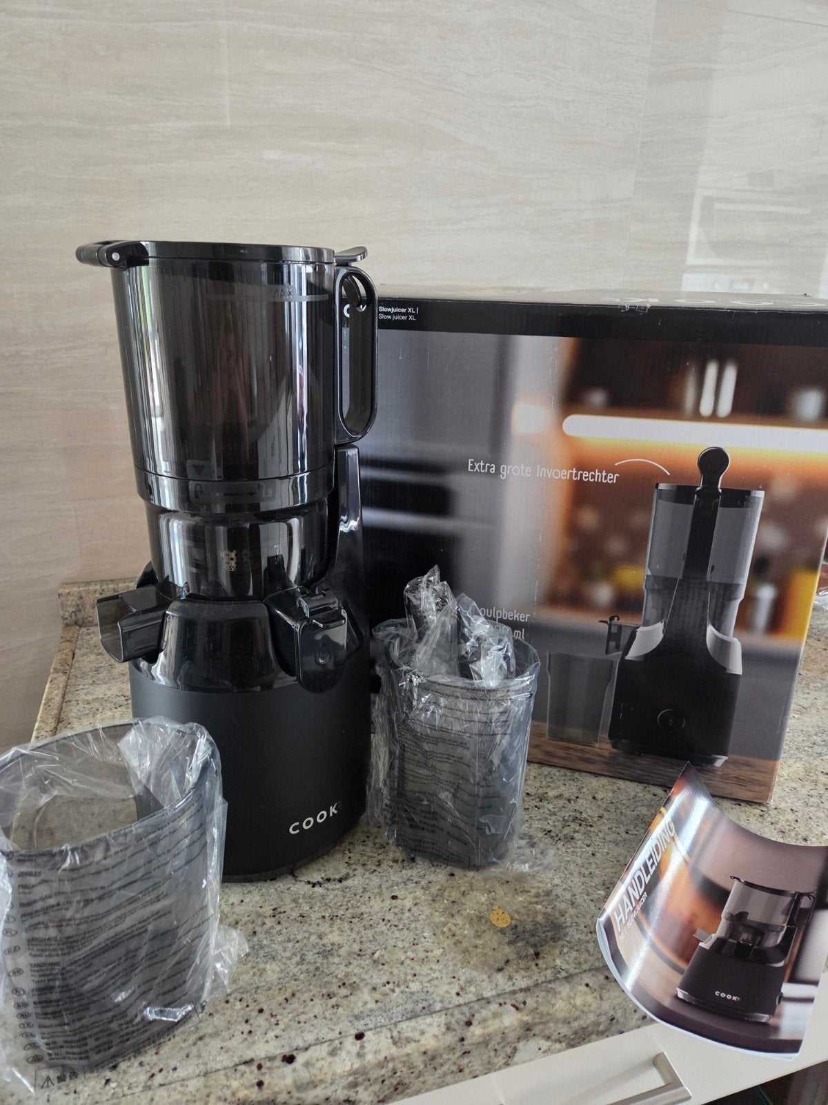 Cook Slowjuicer XL - Nieuw in doos, Witgoed en Apparatuur, Keukenmixers, Ophalen of Verzenden, Nieuw, 3 snelheden of meer
