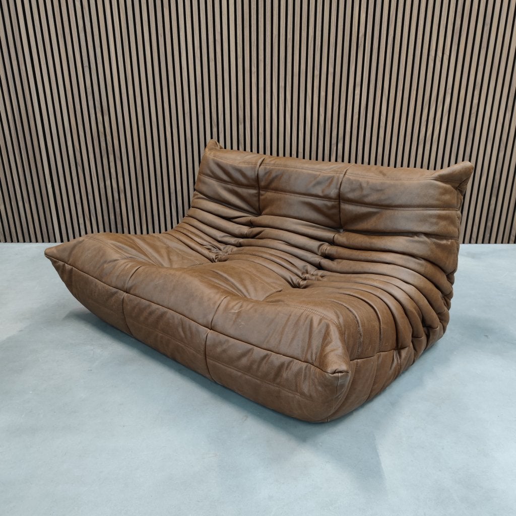 Ligne Roset Togo Tweezits | Mokka Leder, Ophalen of Verzenden