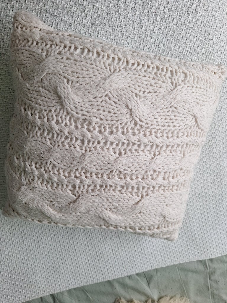gebreide sierdeken met kussen izgs, Overige kleuren, Vierkant, Ophalen of Verzenden, Zo goed als nieuw