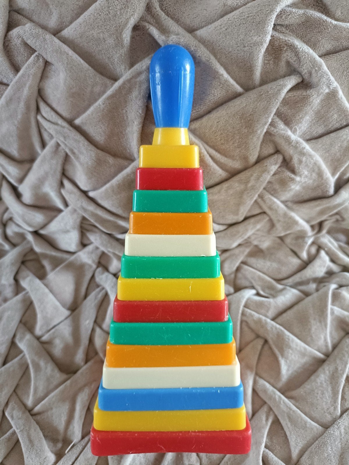 Vintage Stapeltoren Kleurrijk Speelgoed Baby Peuter, Ophalen of Verzenden, Gebruikt