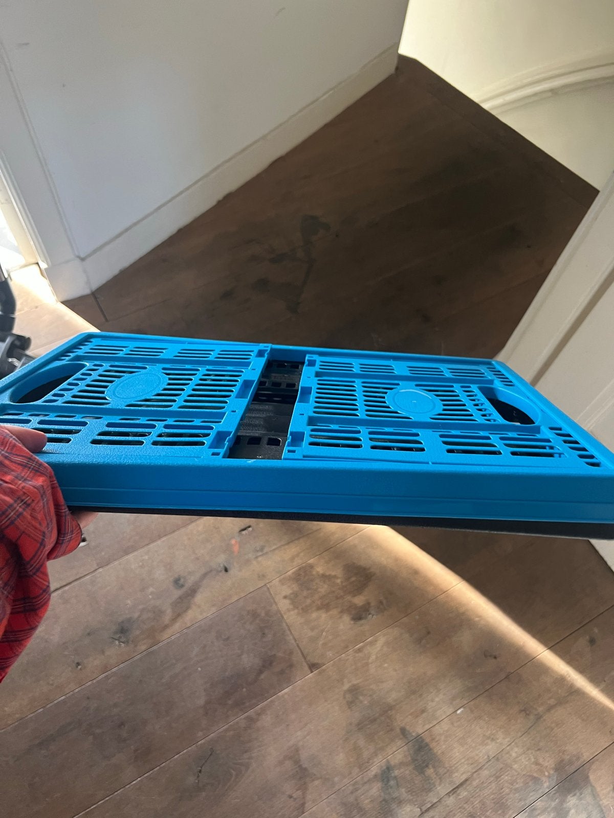 Opvouwbare blauwe krat - Handig en ruimtebesparend, Gebruikt, Opvouwbaar, Minder dan 35 cm, Minder dan 50 cm